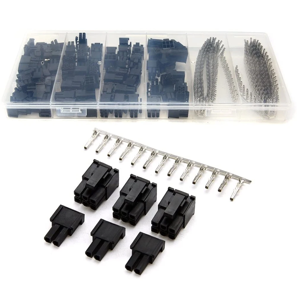 

400Pcs Crimp Female Terminals Pin Plug + 50Pcs 5557 8(6+2)P ATX EPS PCI-E Connectors with Plastic Box