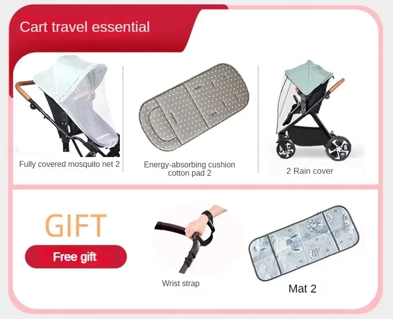 Twins Baby Stroller Can Sit and Lie Double Kids Trolley Stroller Shock Absorber Foldable Child Baby Carriage Foldable