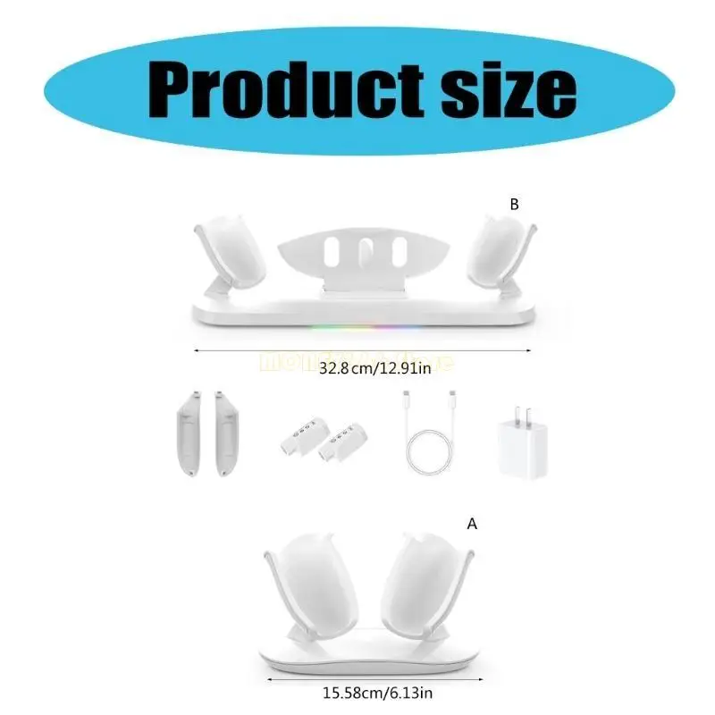 Зарядная док -станция F62C для 3 магнитной док -станции с дисплеем светодиодной световой гарнитуры