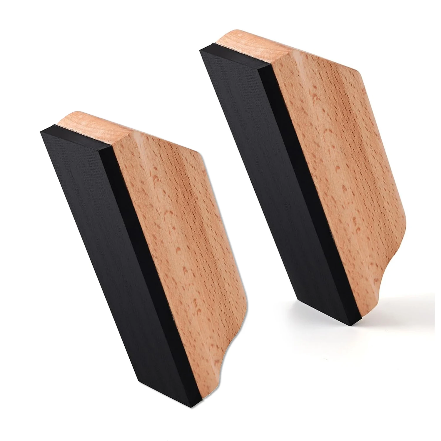 

FOSHIO 2pcs Vinyl Protective Foil Removing Peel Tools Car Film Wrap Coating Paper Quick Peeler With Rubber Surface Wooden Handle