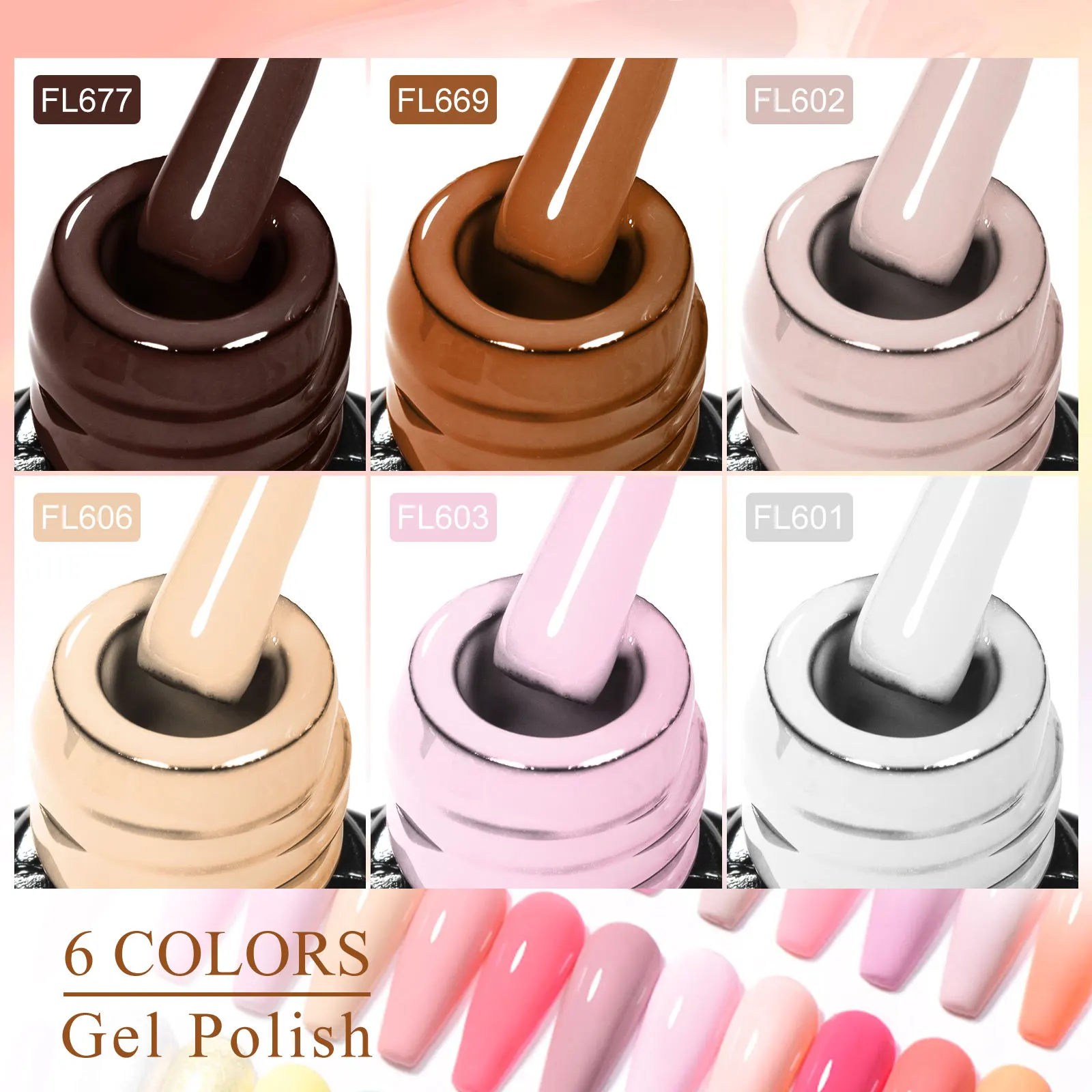 6 قطعة/المجموعة جيل للأظافر البولندية جميع المواسم الأظافر DIY مسمار الفن UV/LED اللوحة ورنيش طقم مانيكير طويلة الأمد غير سامة الهجين هلام