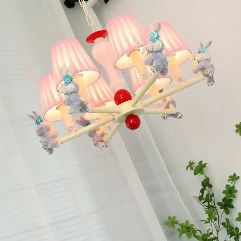 Princess Wind Chandelier Children Room Girl Heart Bedroom Living Room Star Dew Theme Girl Cream Creative Lamps Ceiling Light