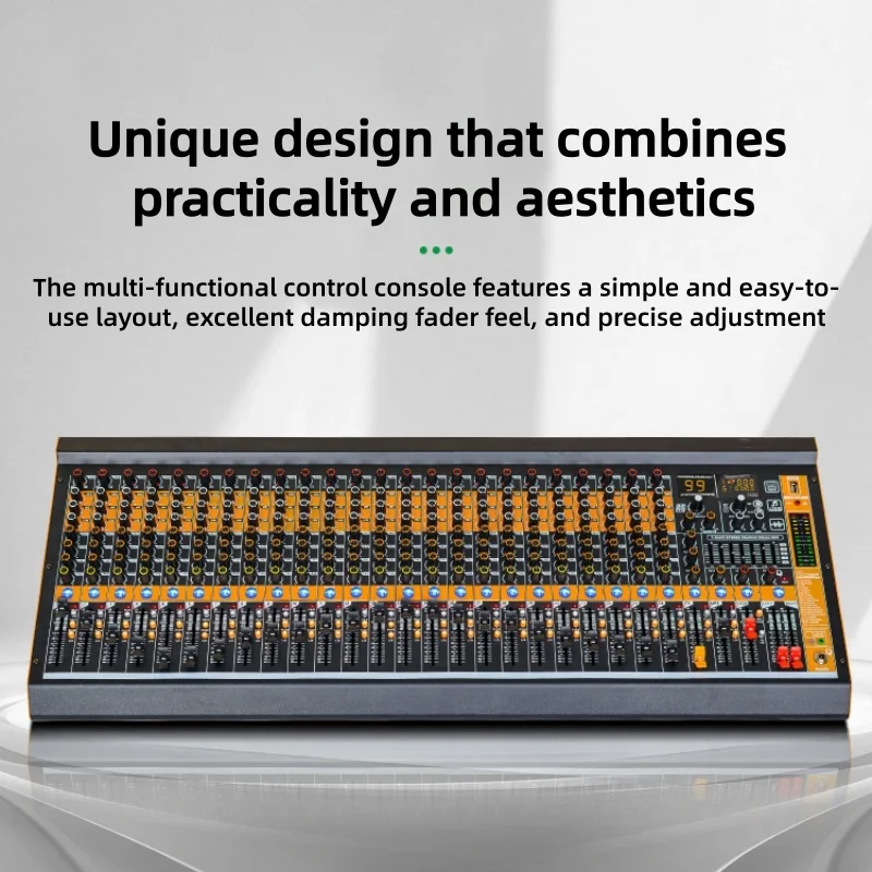 8/12/16/24 Stage Performance Audio Mixer 24CH 48V Phantom Power USB Recording Bluetooth MP3 Bar DJ Mixing Console