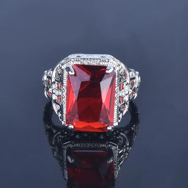 Hot Selling 925 Sterling Silver Retro Ruby Engagement Ring Elegant Fine Jewelry Perfect For Wedding And Proposal Occasions