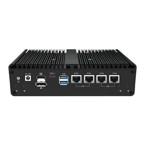 Firewall NAS Server 2*10G Mini PC 2*2.5G i226V AMD Ryzen 7 8845HS 5 7640HS 4xM.2 2xUSB4 Type-C OCuLink Desktop Gaming Computer