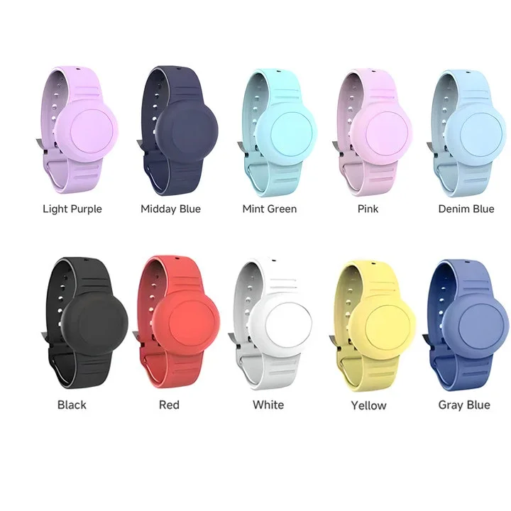 حافظة مقاومة للماء لحزام Apple AirTag من السيليكون، غطاء حماية مضاد للفقدان للأطفال، سوار معصم لتحديد موقع تعقب الأطفال