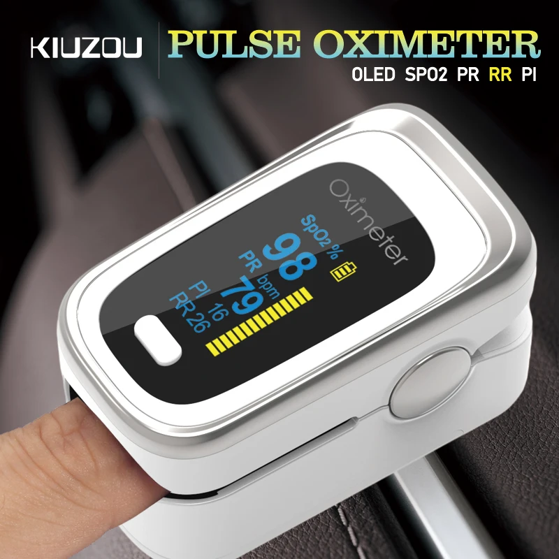 Kiuzou Medical Portable Finger Pulse Oximeter blood oxygen Heart Rate Saturation Meter OLED Oximetro de dedo Saturometro Monitor