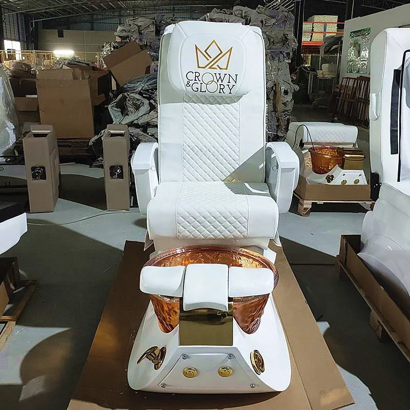 White Luxury Foot Massage Chair With 4 Sets of Simulation Massage Sofa 180 Degrees Spa Manicure Pedicure Chair