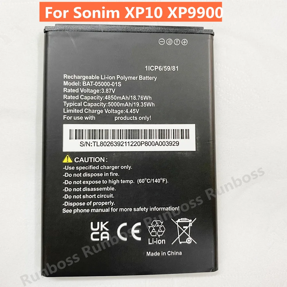 

Новый аккумулятор для Телефона Sonim XP10 XP9900, новый литий-полимерный перезаряжаемый запасной аккумулятор 3,87 в, 5000 мАч