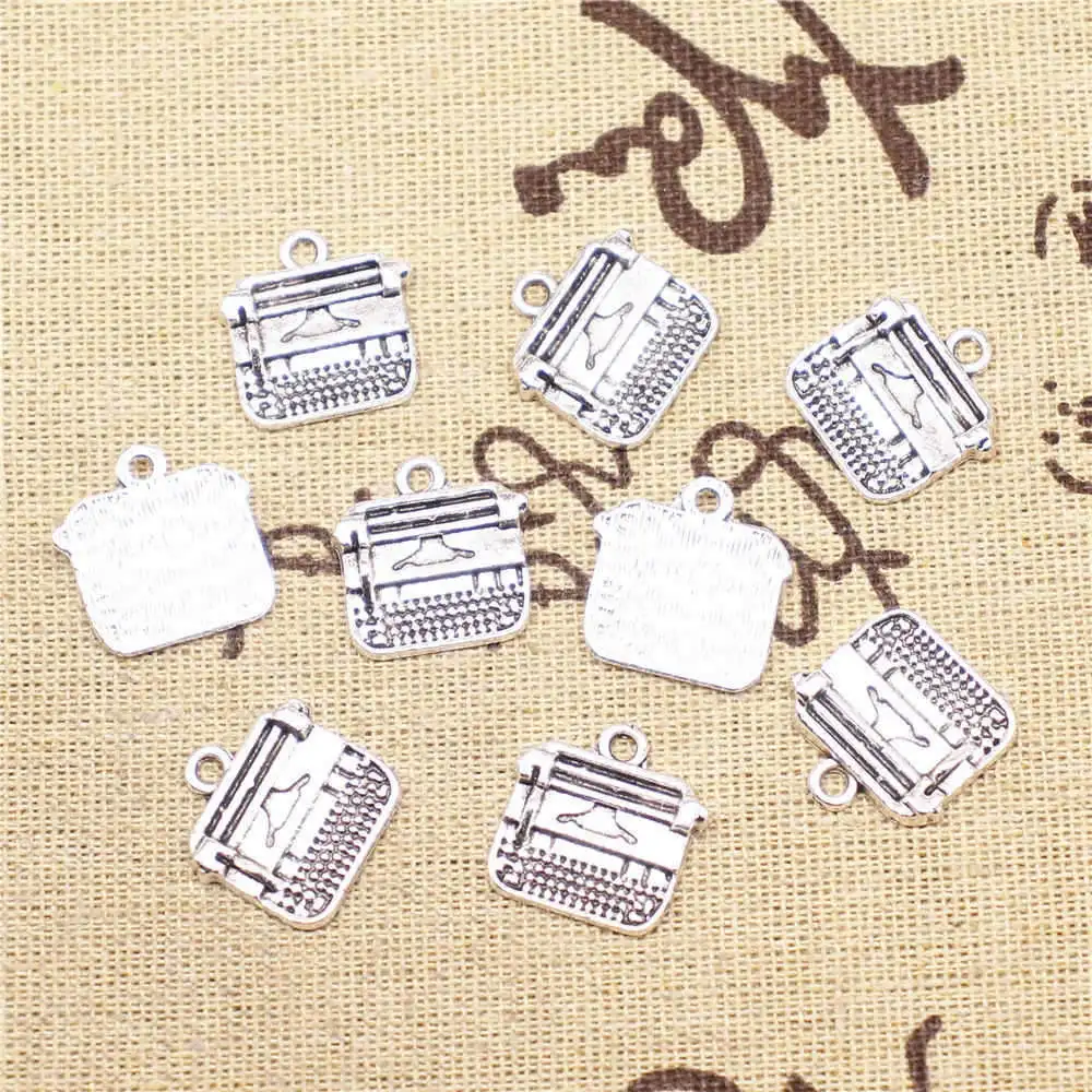 5pcs Antique Silver Color 17x18mm Typewriter Charms Handmade Jewerly Diy