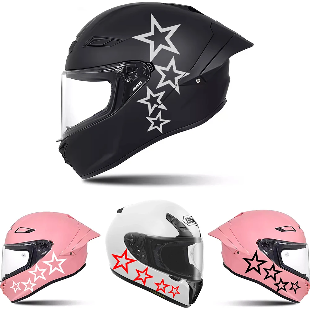 Motorcycle Helmet Accessories & Car Vinyl Decals - Cute Cartoon Star Stickers for Car Body/Windows, Waterproof and Removable