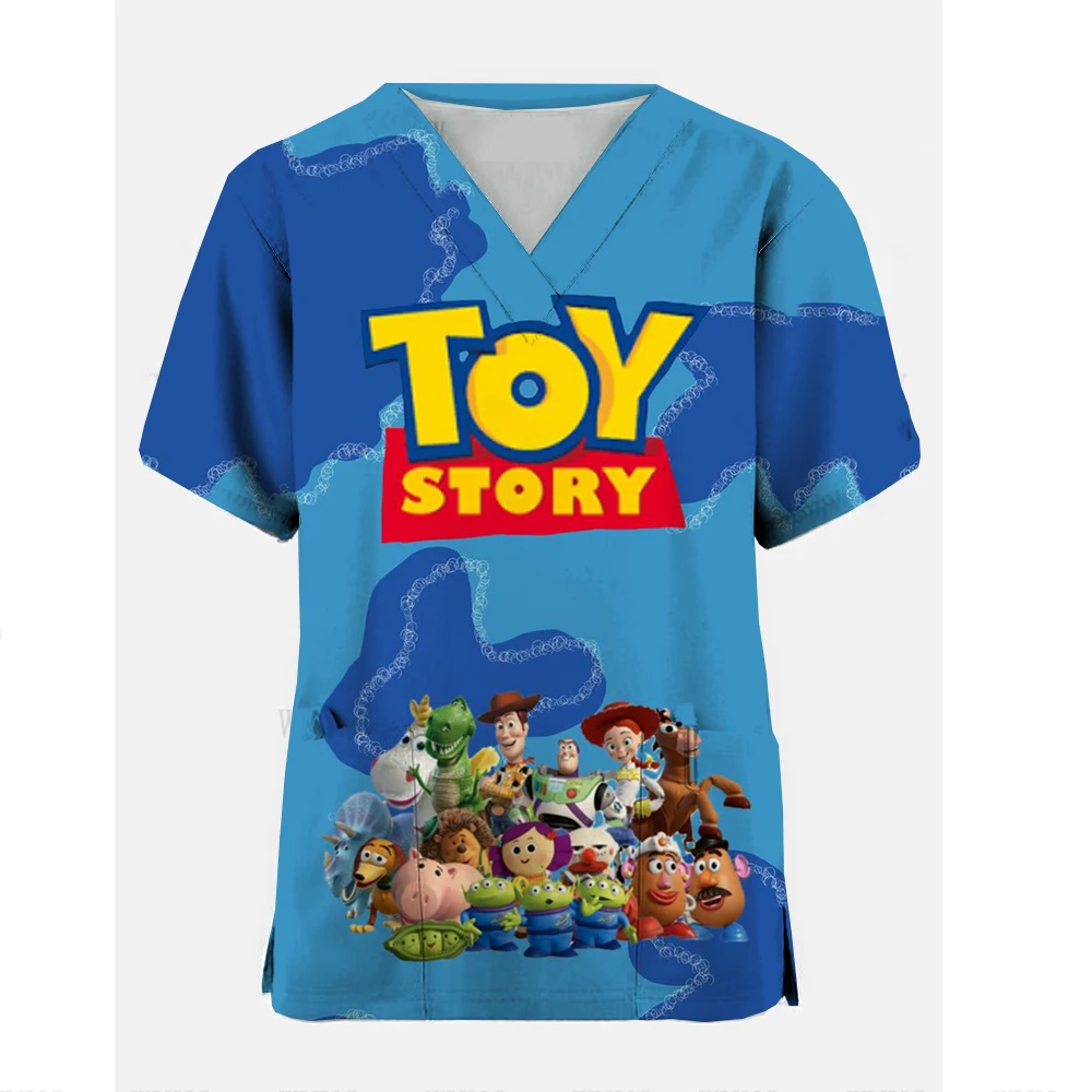 Toy Story 4 Clothing Beauty and Hairdressing Work Clothes Doctor Short sleeved Top V-neck Nurse Clothing Female Nurse Technician