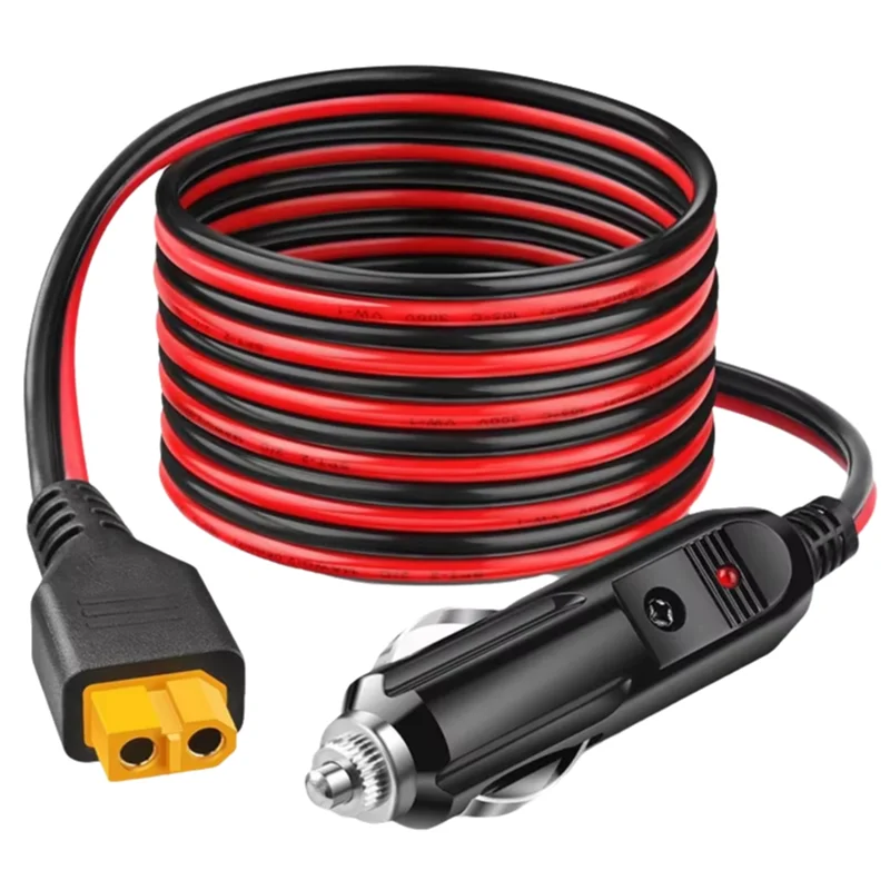 Car Cigarette Lighter Adapter Cable 12AWG To XT60 For ALLPOWERS R600 R1500 R2500 S2000 Pro Ecoflow Delta/River Anker 1.5M 5FT