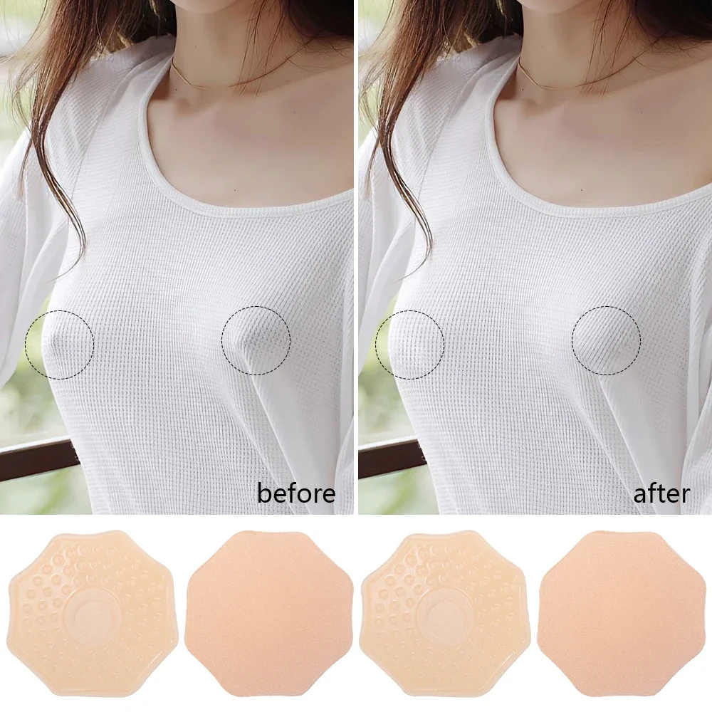 

Upgraded Bioadhesive Thin Octagonal Chest Patch Anti-glare Sponge Nipple Patch Wedding Dress Invisible Anti-slip Breast Patches