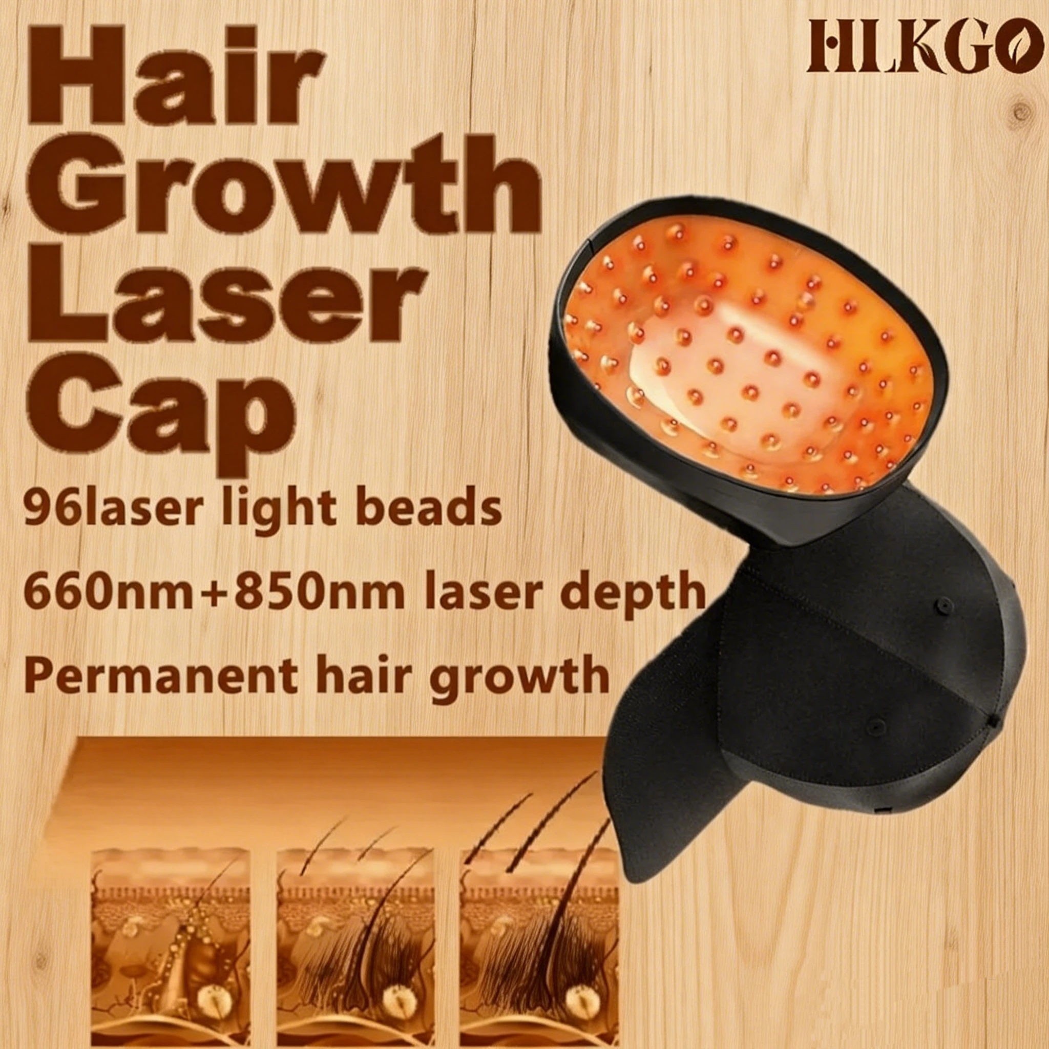 

Лазерная шапка для роста волос дома - устройство для красносветовой терапии LLLT с 96 лазерами для предотвращения выпадения и истончения волос