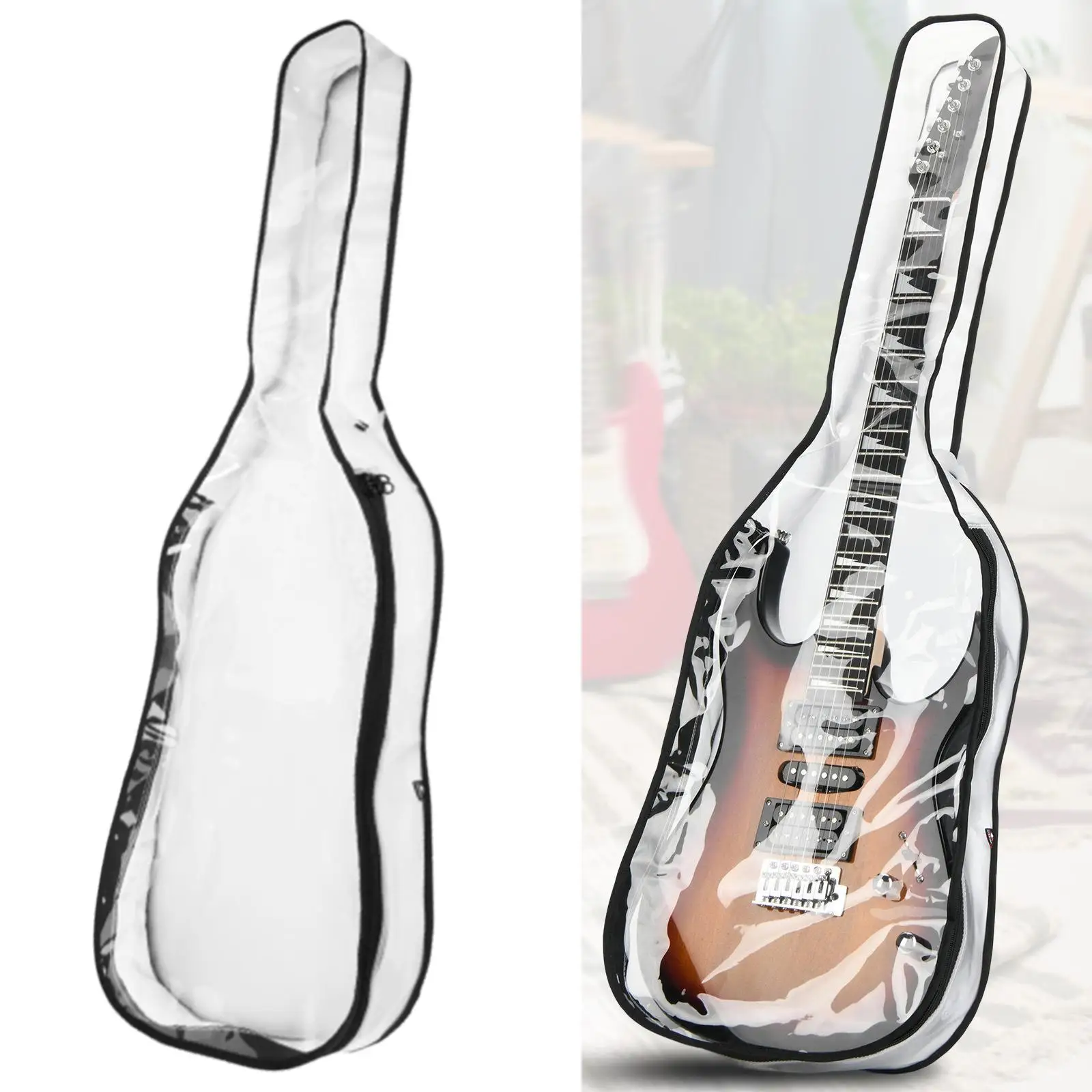 Capa protetora contra poeira para guitarra, transparente, TPU, à prova d'água, para 39 polegadas