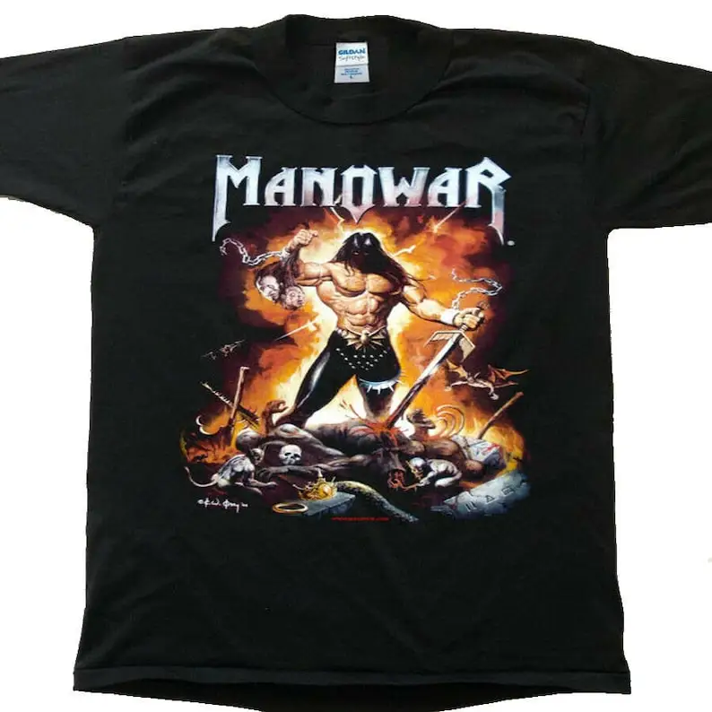 

Vintage MANOWAR The Dawn Of Battle 2002 Ments tshirt Size USA Unisex