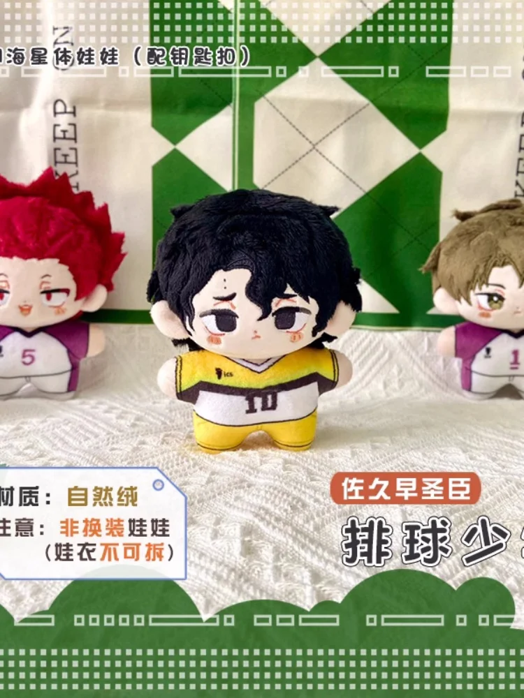 

Anime Sakusa Kiyoomi Tendou Satori Ushijima Wakatoshi 12cm Pendant Keychain Plush Doll Toys Stuffed Plushie Gift