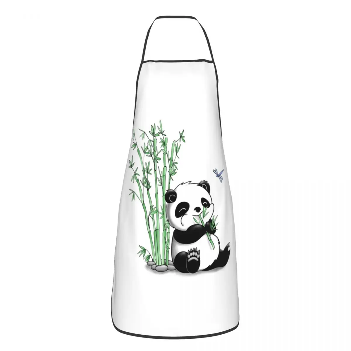 Panda Eating Bamboo Apron Women Men Unisex Bib Animal Cooking Kitchen Tablier Cuisine Chef Baking