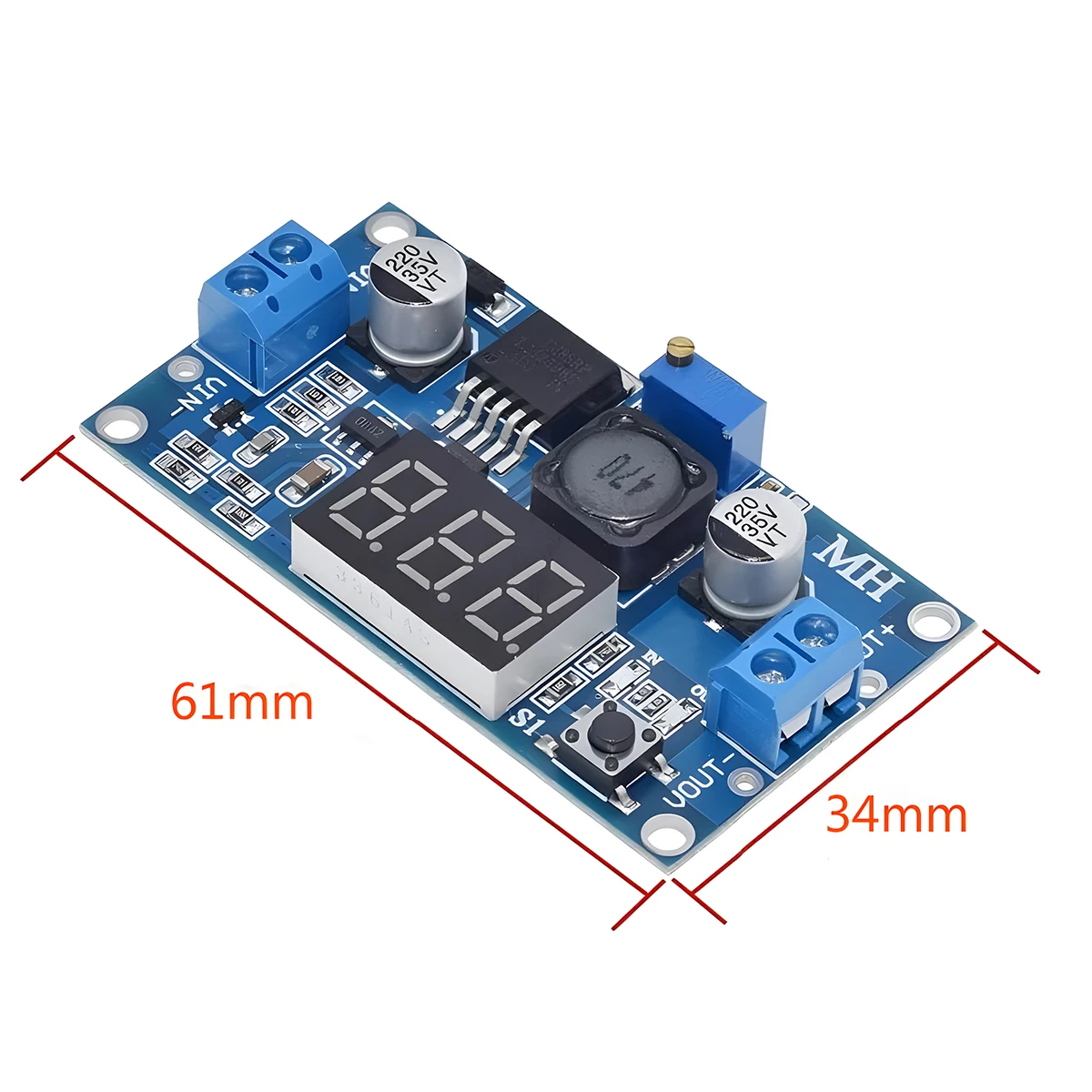 LM2596 DC-DC Buck Adjustable Regulator Module 4.5-40V To 1.25-37V DC-DC Voltage Regulator Module with LED Voltmeter