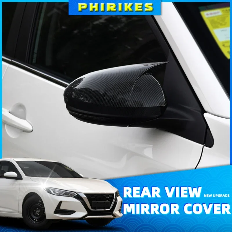 

Car Rearview Mirror Cover Horn Style for Nissan Sylphy Sentra 2020 2021 Accessories