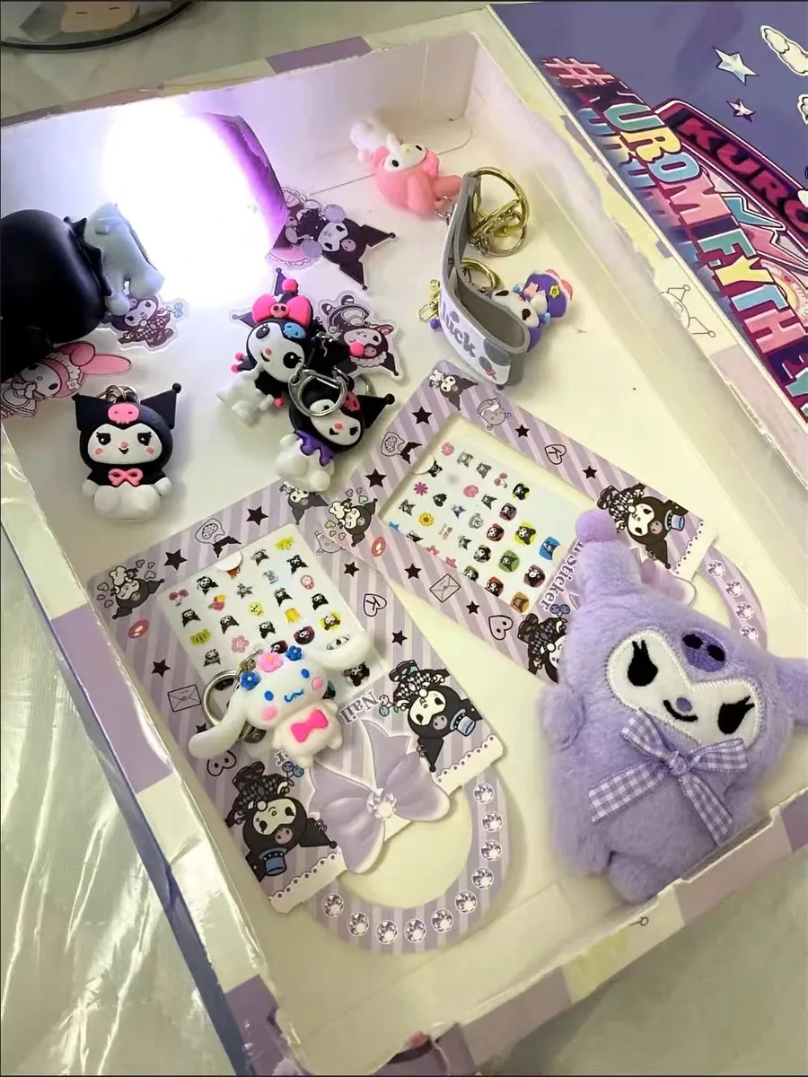 Sanrio Hello Kitty Kuromi Anime calendario de Navidad cajas ciegas de Adviento cuenta atrás de Halloween Diy juguetes hechos a mano regalo para niños Juguetes