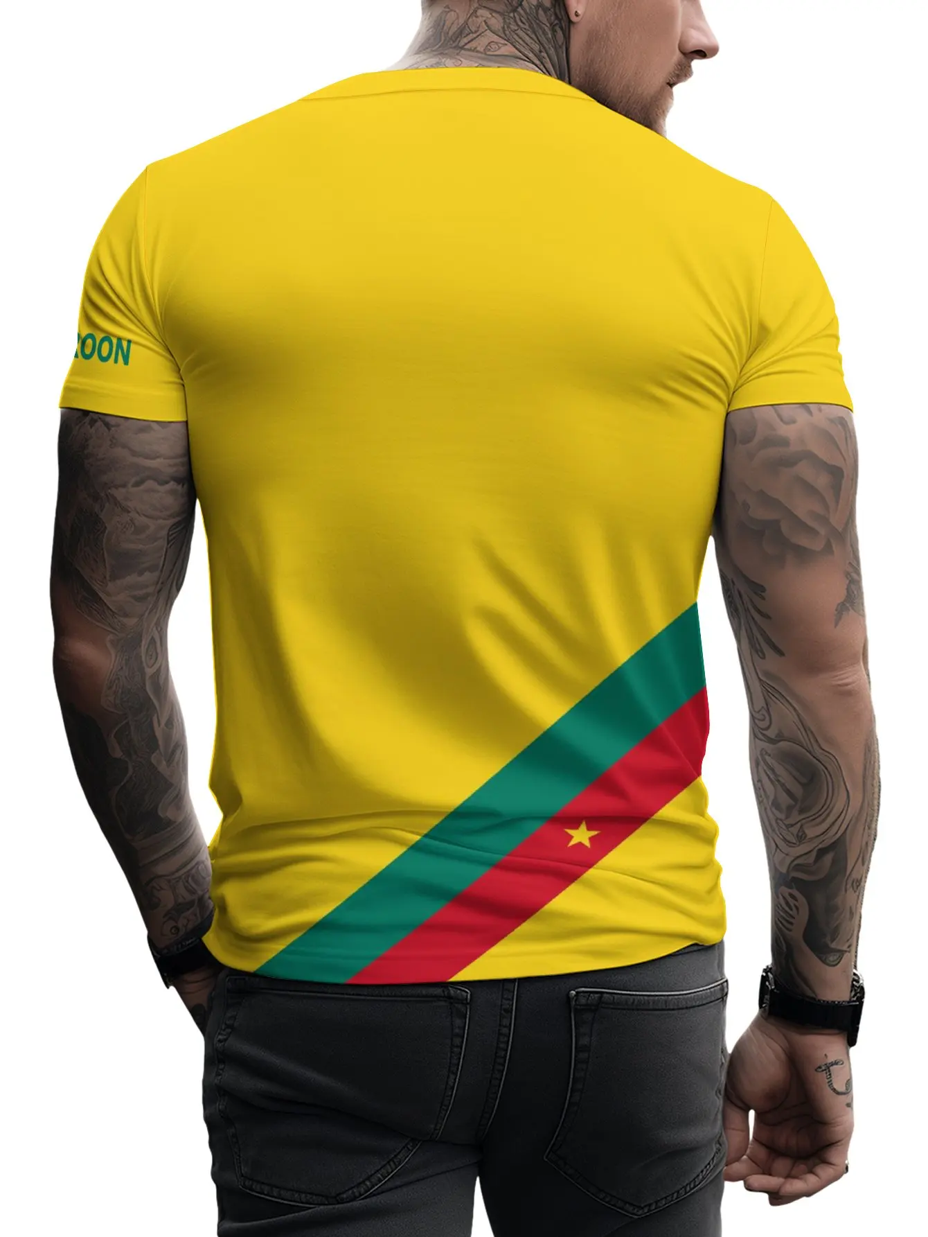 Cameroon Men\'s T-shirt Fans Flag Football Soccer Jerseys Oversized tops Sports Night Run Hiking Camping Speed Dry Fitness Casual