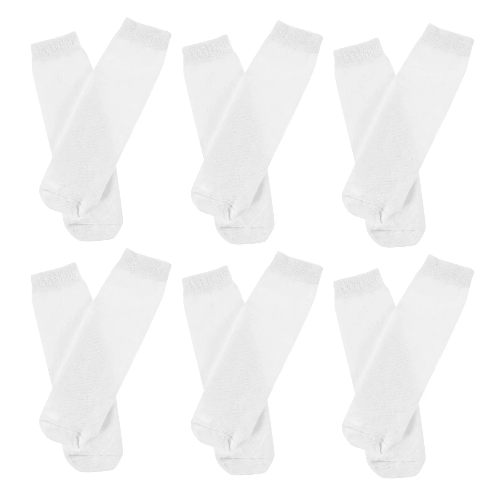 6 Pairs White Socks Sublimation Cotton Printable Blank Double Sided DIY Double-sided Printing Straight