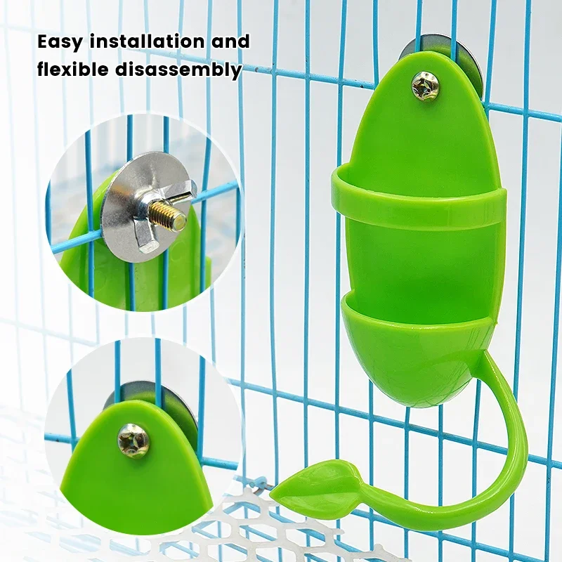 Parrot Food Feeder with Perching Frame, Fun Bird Cage Feeder, Plastic Feeding Toy, Pet Feeding Supplies