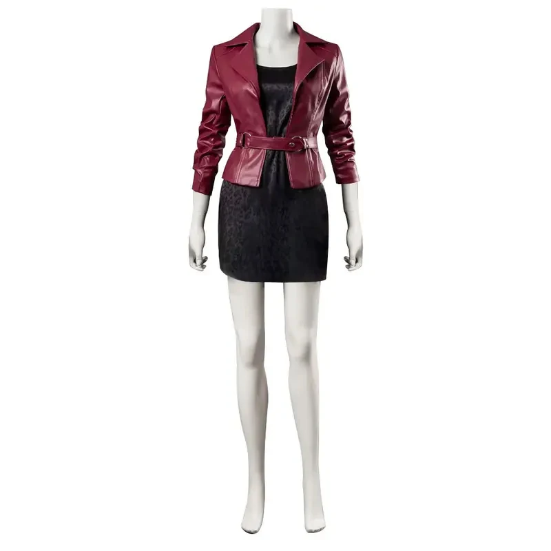 

☎TDA Game Silent Hill Nurse Maria Cosplay Costumes Red Faux Leather Jacket Halloween Party Dressing For Women☎
