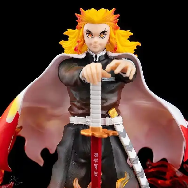 20cm Demon Slayer Anime Figure Rengoku Kyoujurou Pvc Action Figures Toys Gk Kimetsu No Yaiba Figurine Kamado Tanjirou Gift Toy