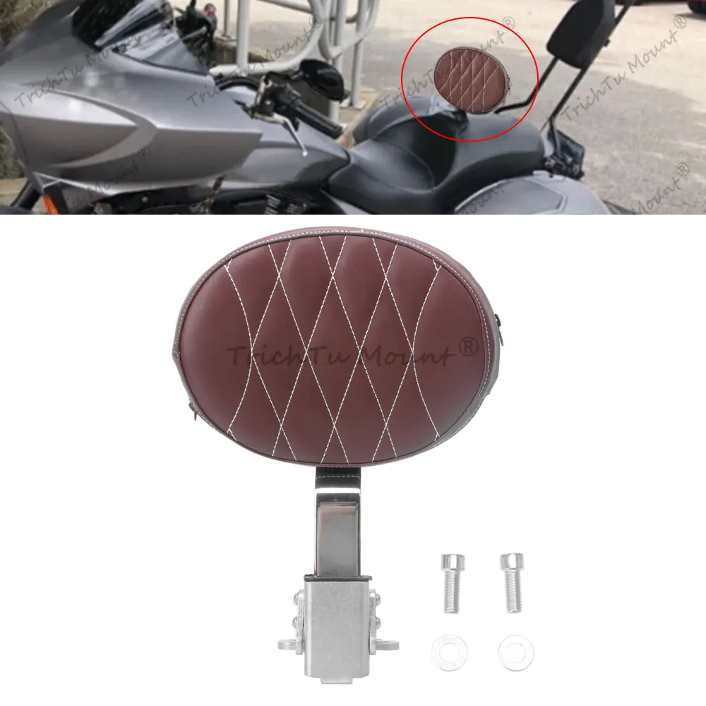 Motorcycle Driver Seat Backrest Adjustable Driver Rider Backrest Fits For Victory 2012-2017 Pu Leather Motorcycle Seat Backrest