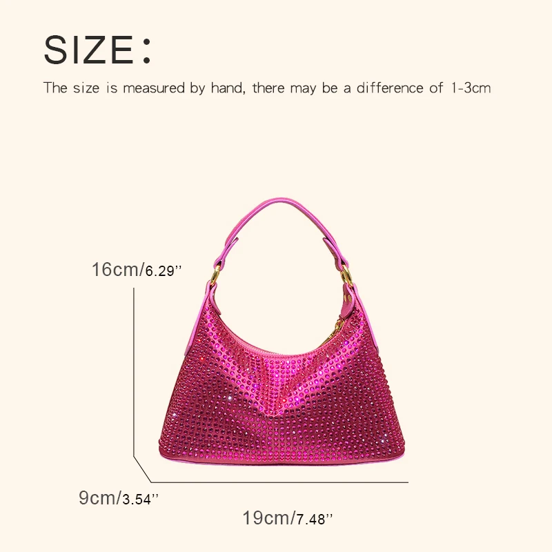 Ladies Evening Bags For Womens Luxury Designer Handbag And Purse 2023 New In Satin Mosaic Shiny Imitation Diamond Hobos Shoulder