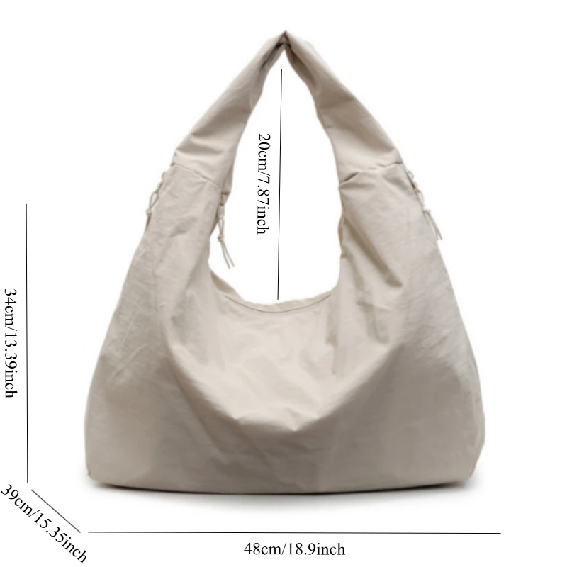 أزياء عالية الجودة المرأة المتشرد حقيبة جديدة عارضة بلون النايلون حقيبة كتف سعة كبيرة متعددة جيب حمل حقيبة