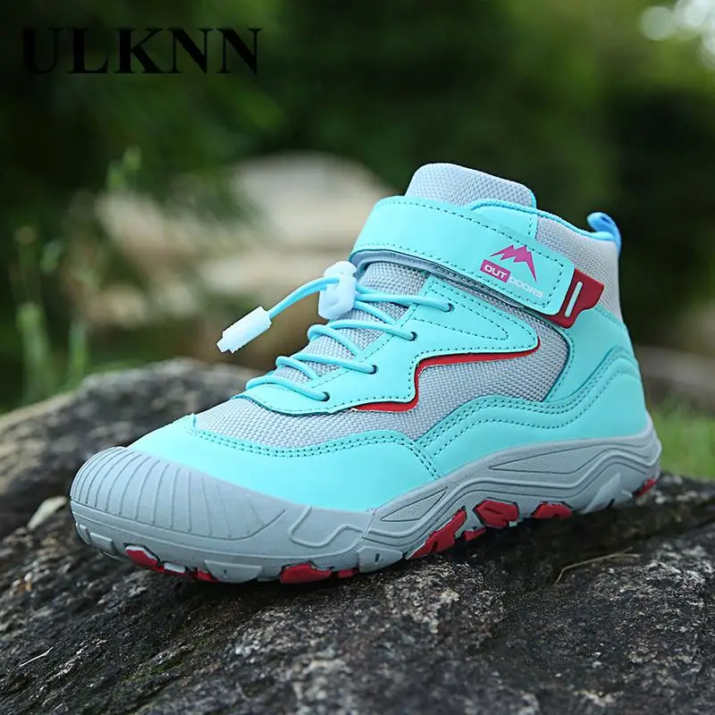 Children Hiking Shoes High Girls Fall Winter Sports Shoes Children\'s Shoes Boy Outdoor Waterproof Non-slip Students Sneakers