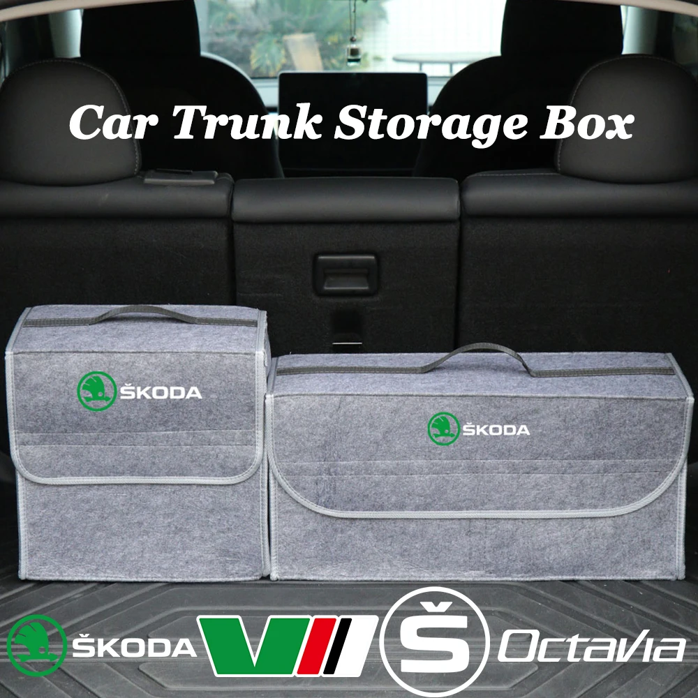 Car Trunk Organizer Box Large Capacity Storage Bag Folding Tidying Accessories for Skoda S Rapid Fabia Octavia Superb Scala VII