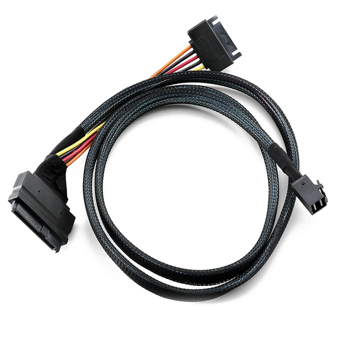 Built-in 12G Mini SAS HD to U.2 36P SFF-8643 to SAS U.2 SFF-8639 Cable with 15Pin SATA Power Supply,Suitable for U.2 SSD HOT