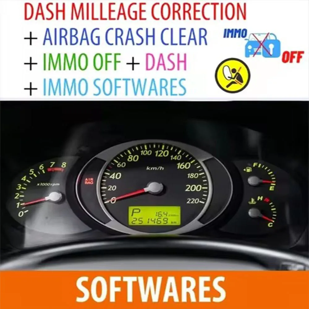 

Tools DASH MILLEAGE CORRECTION + AIRBAG CRASH CLEAR + IMMO OFF + DASH + IMMO SOFTWARES / TOTAL 32 GB Package of Software Ecu