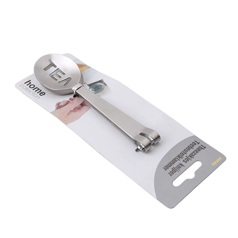 Reusable Stainless Steel Tea Bag Tongs Teabag Squeezer Strainer Holder Grip Metal Spoon Mini Sugar Clip Tea Leaf Strainer 
