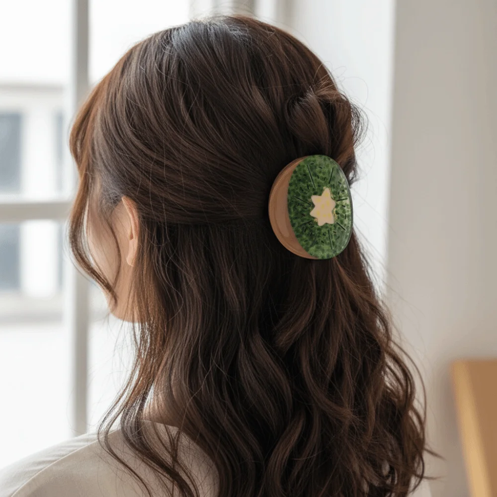 

Новые нескользящие заколки для волос с фруктами и когтями, виноградные, безопасная фиксация, ацетатные заколки для волос, киви, игривые заколки для волос в виде акулы, булочки