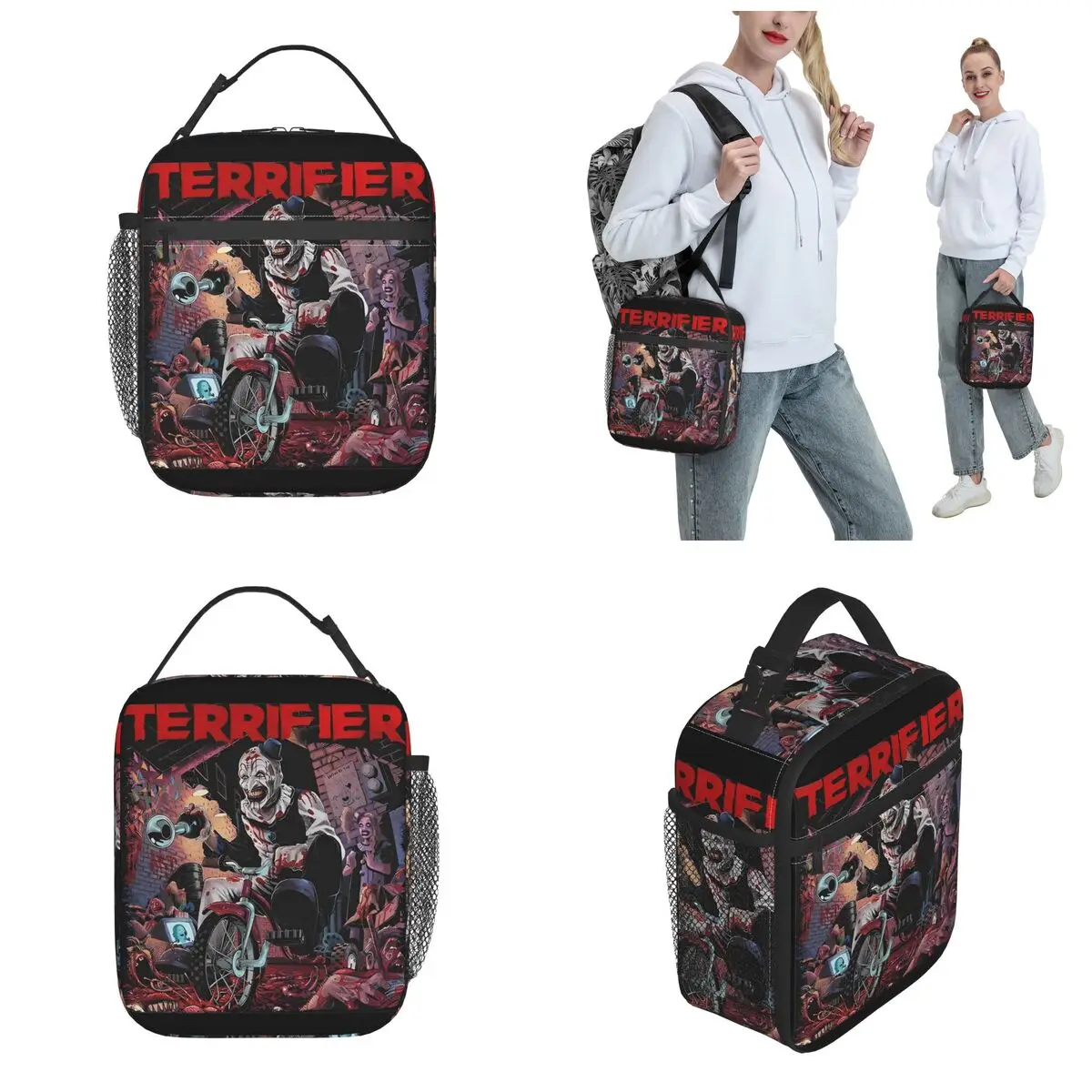 Terrifier The Clown Horror Movie Thermal Insulated Lunch Bags for Office Portable Food Bag Cooler Thermal Lunch Box