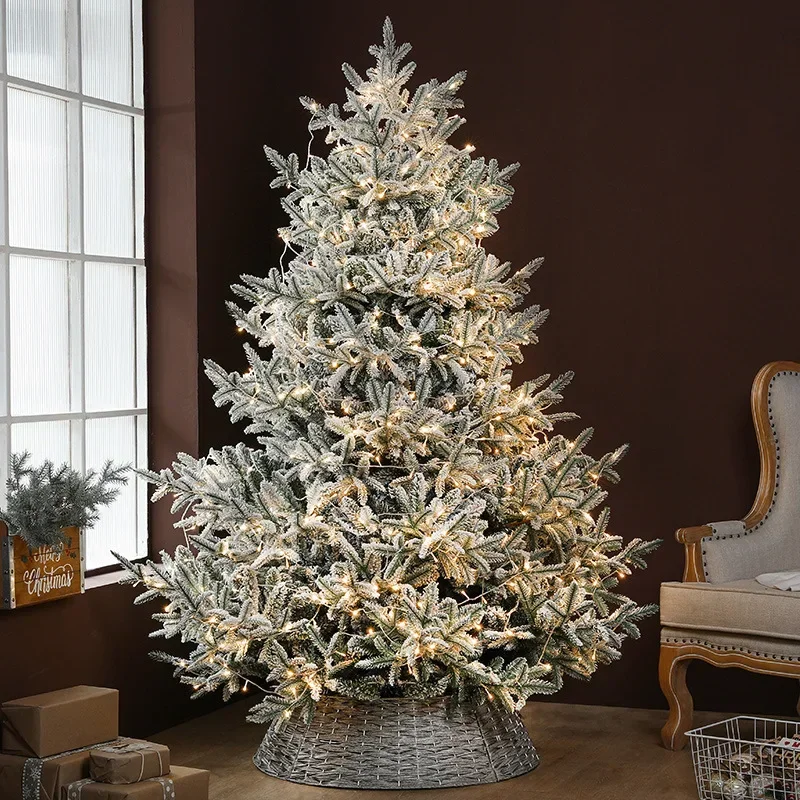 

Best Seller FirstChristmas Decorative Products Christmas Tree Snow Tree 1.8m PE Mixed Leaf Sticky White Pine Fruit Snowfall Simu