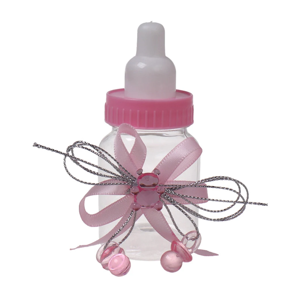 

12pcs Candy Box Gift Set Transparent Plastic Candy Containers For Baby Shower Party Favors Novelty Treat Boxes Pink