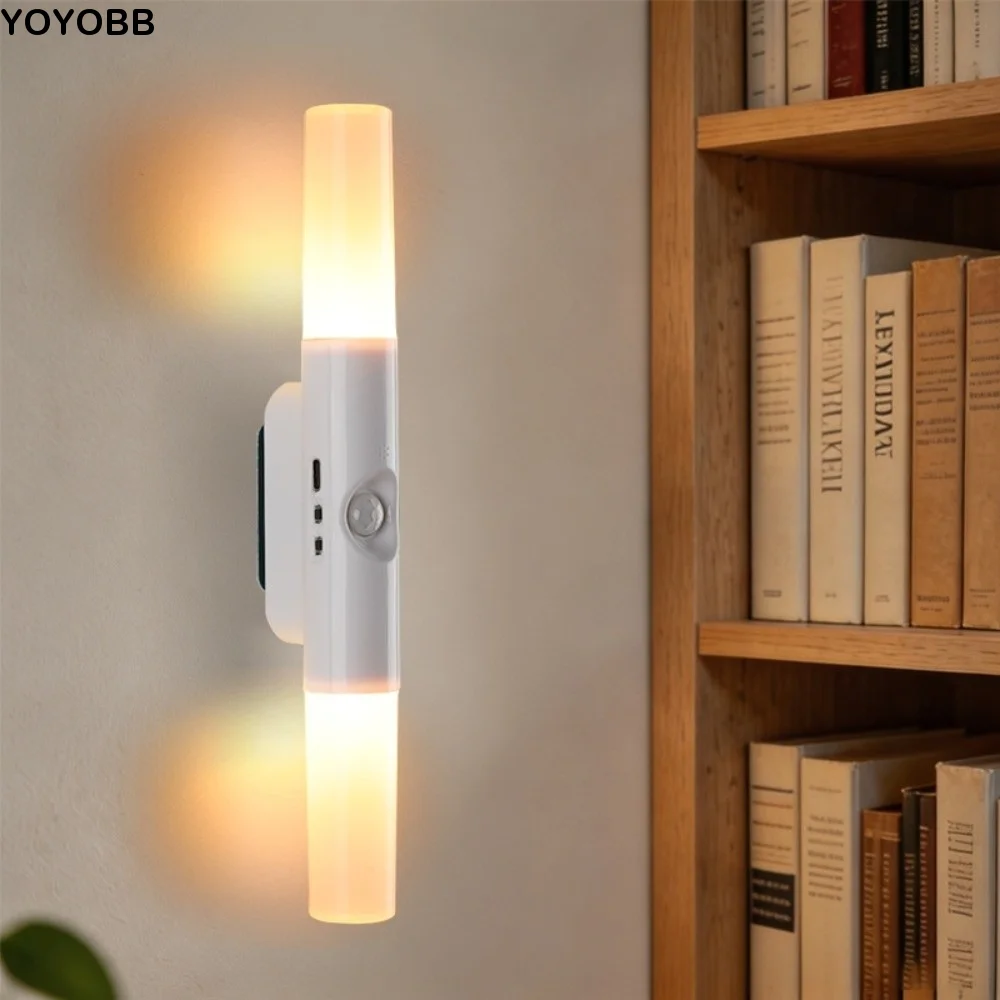 Wireless Sensor Night Light Portable Rechargeable Wall LED Lamp Motion Sensor 3/7 Colors Changing RGB Gradient Wall Lamp Bedroom