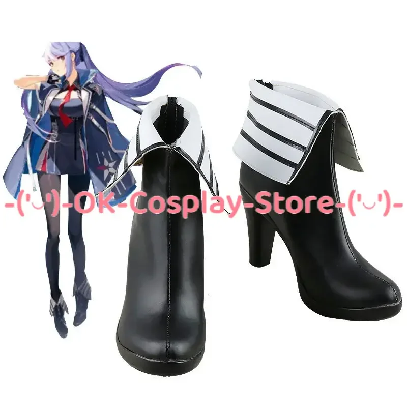 Azur Lane USS Essex-zapatos de Cosplay, botas de Carnaval para Halloween, accesorio de Cosplay hecho a medida