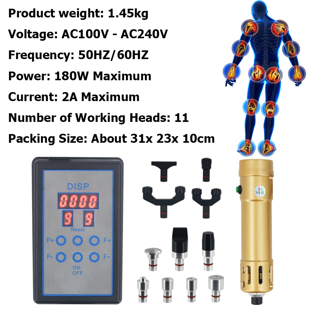 Professional Shock Wave Therapy Machine 2 IN 1 Foot Massager Plantar Fasciitis ED Treatment Pain Relief Body Relaxation Massage