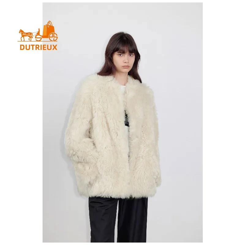 2025 New Winter Women's Fur Loose Short Fur Coat, 100% Mink Fur, Casual Soft and Comfortable Thick Warm Women's Jacket
