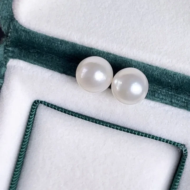 Pair of 10-11mm Round Sea Loose Pearls High Quality White Beads for Jewelry Making DIY Pendant Earrings AAA