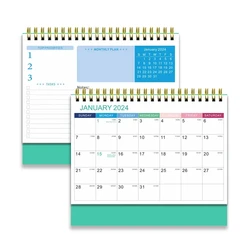 23x19cm Large Desk Calendar 2024 Standing Flip Desktop Calendar Daily Planning Monthly Calendar For Home Recording Events