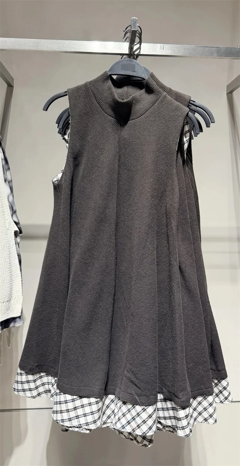 ชุดเดรสสั้นลายตารางหมากรุกสำหรับผู้หญิง แฟชั่นลำลอง คอลเลคชั่นฤดูใบไม้ร่วง สินค้าใหม่มาแรงในหมวดเสื้อผ้าสตรี